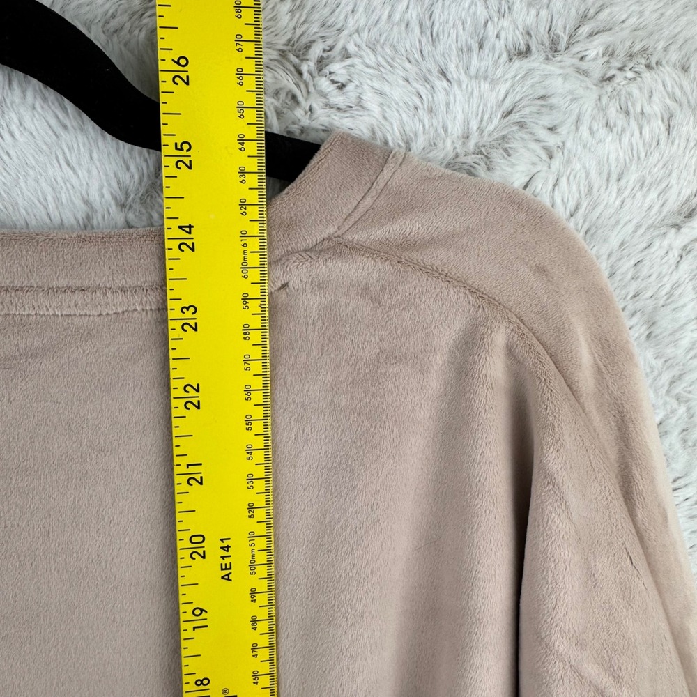Barefoot Dreams LuxeChic Sweatshirt Women Large Tan Crew Neck Cozy Loungewear - Picture 8 of 10